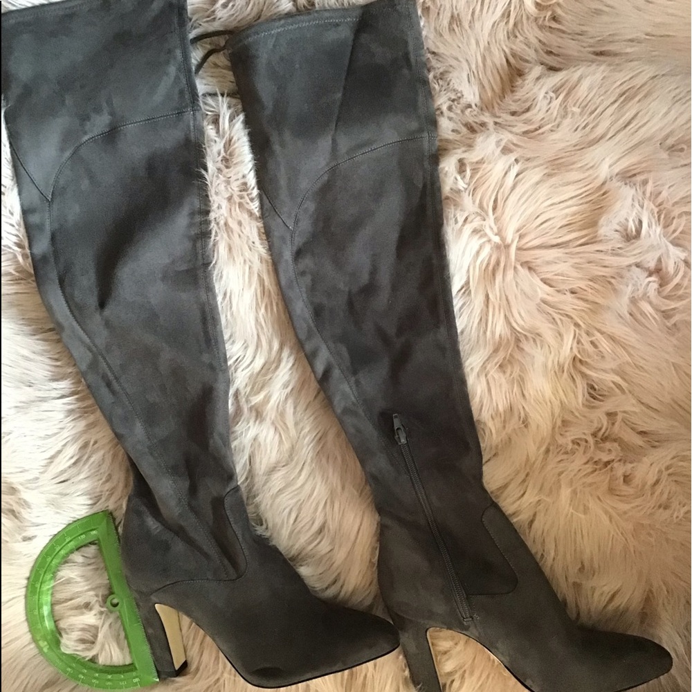 Ivanka Trump thigh high gray heels. Size 8.5.